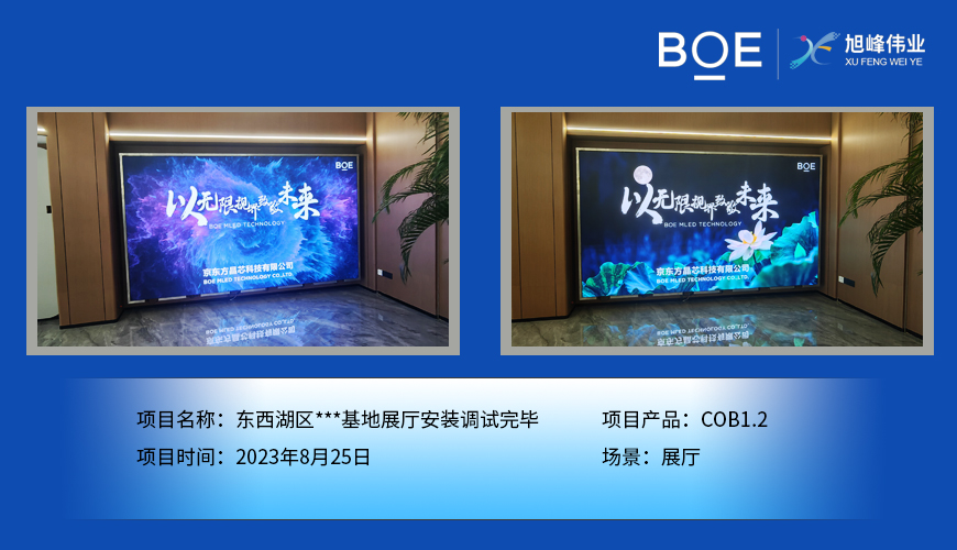 呼倫貝爾東西湖區***基地展廳COB1.2安裝調試完畢