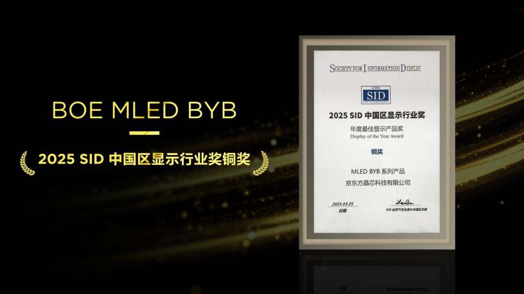 黃岡不負(fù)匠心，再添殊榮！京東方MLED業(yè)務(wù)BYB系列榮膺SID中國區(qū)顯示行業(yè)大獎
